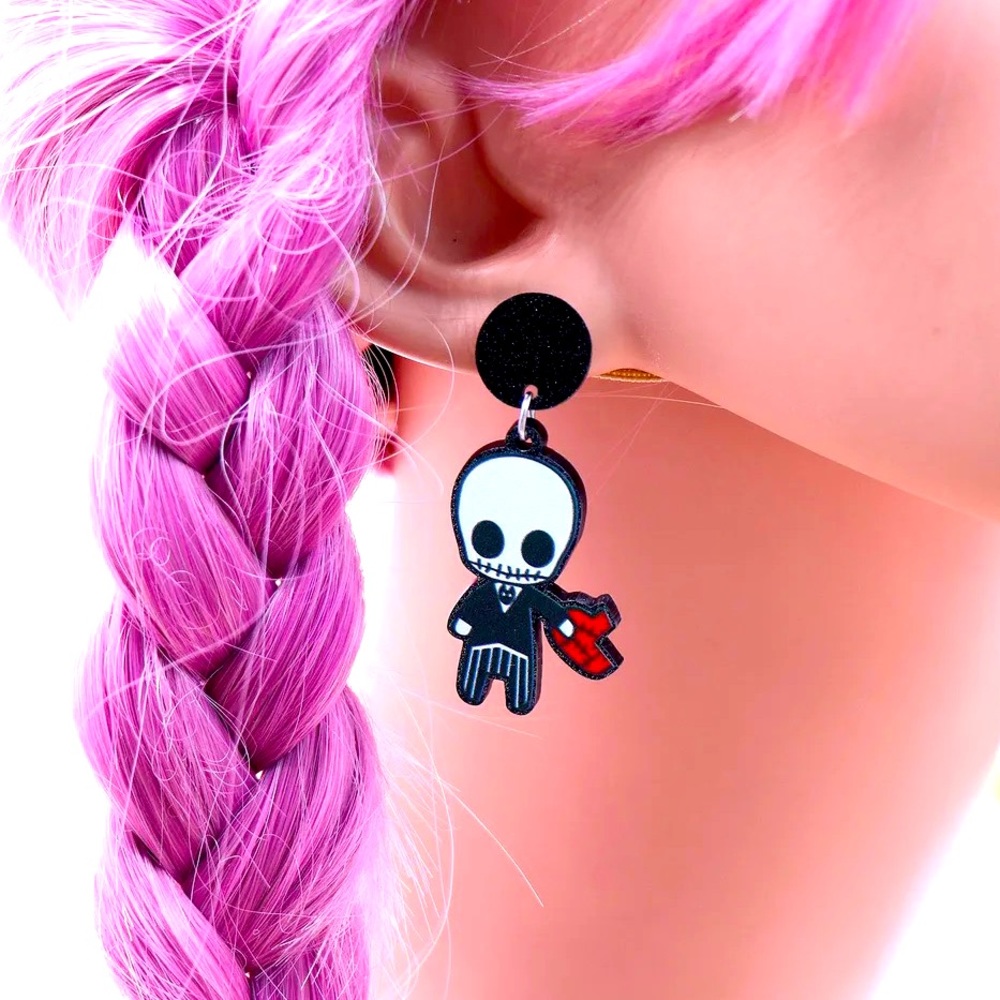 New Halloween Ghost Earrings Cute Acrylic Handmade Jewelry